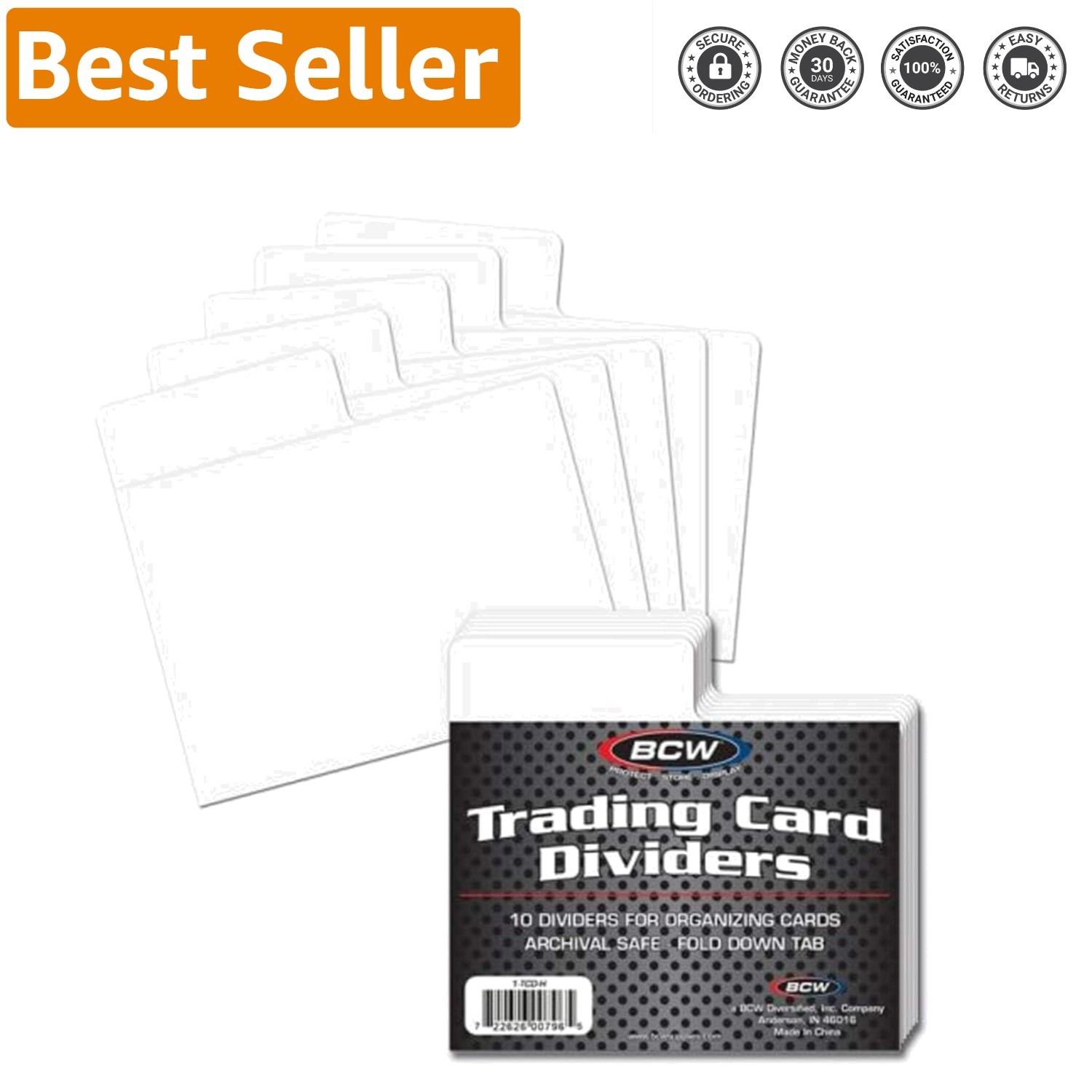 Archival Quality Trading Card Dividers – 10 Pack, Customizable Tabs