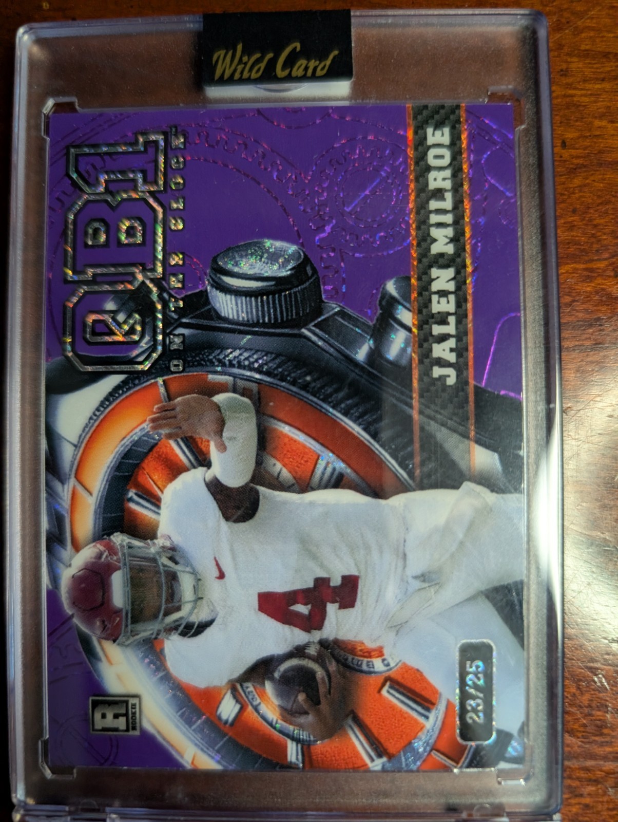 Jalen Milroe RC #23/25 Purple On The Clock QB1 Wild Card