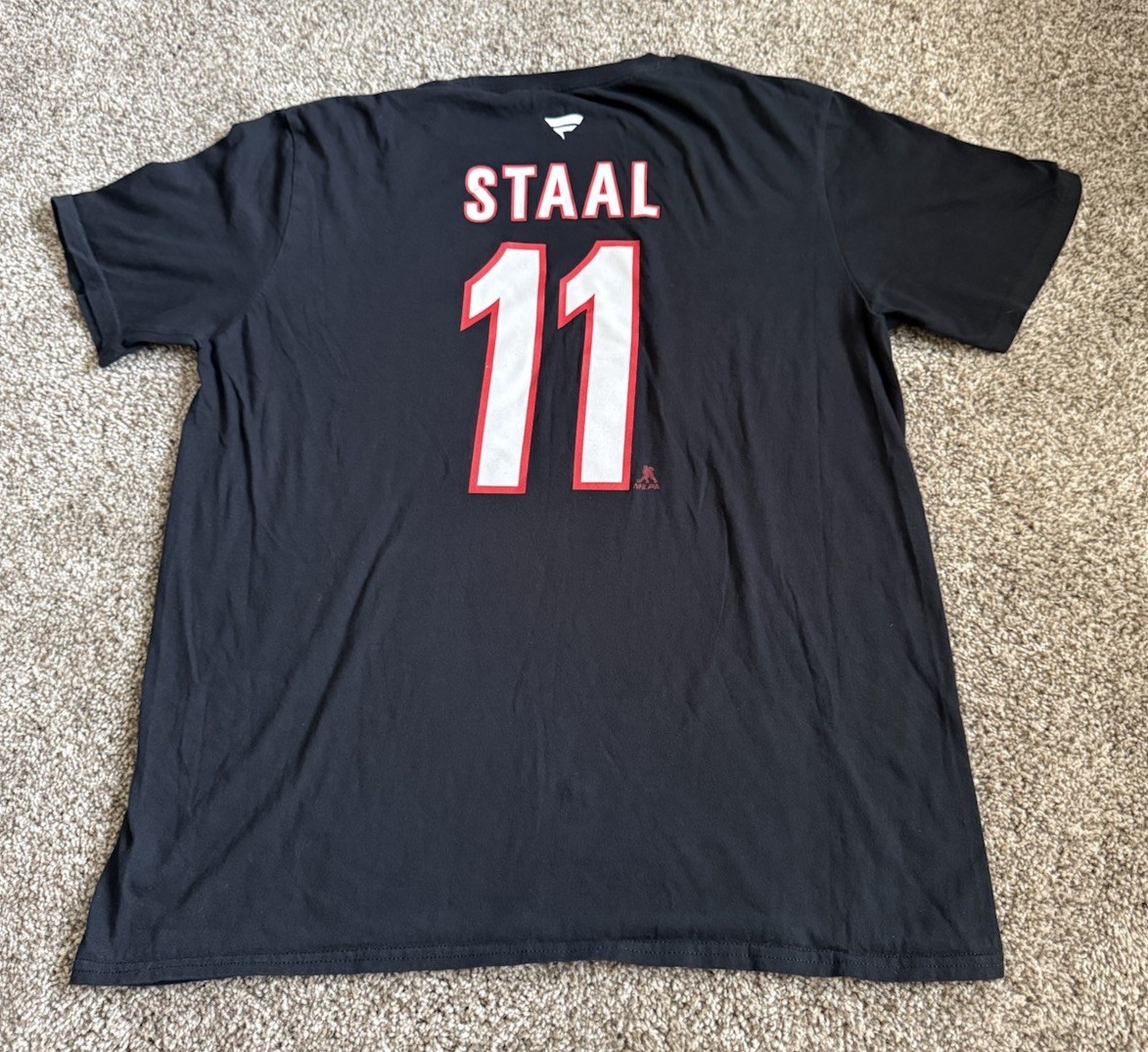 NHL Carolina Hurricanes Jordan Staal #11 T Shirt Fanatics Black Size Large