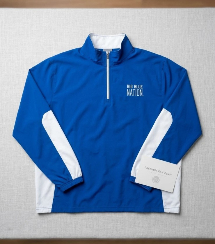 Mens XL Kentucky Wildcats Windbreaker Jacket Blue Zip Hooded