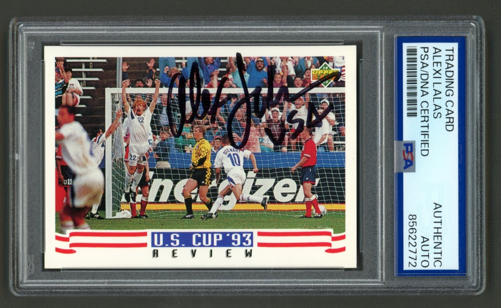 Alexi Lalas Signed 1993 Upper Deck World Cup Preview Card #138 (PSA) USA Soccer