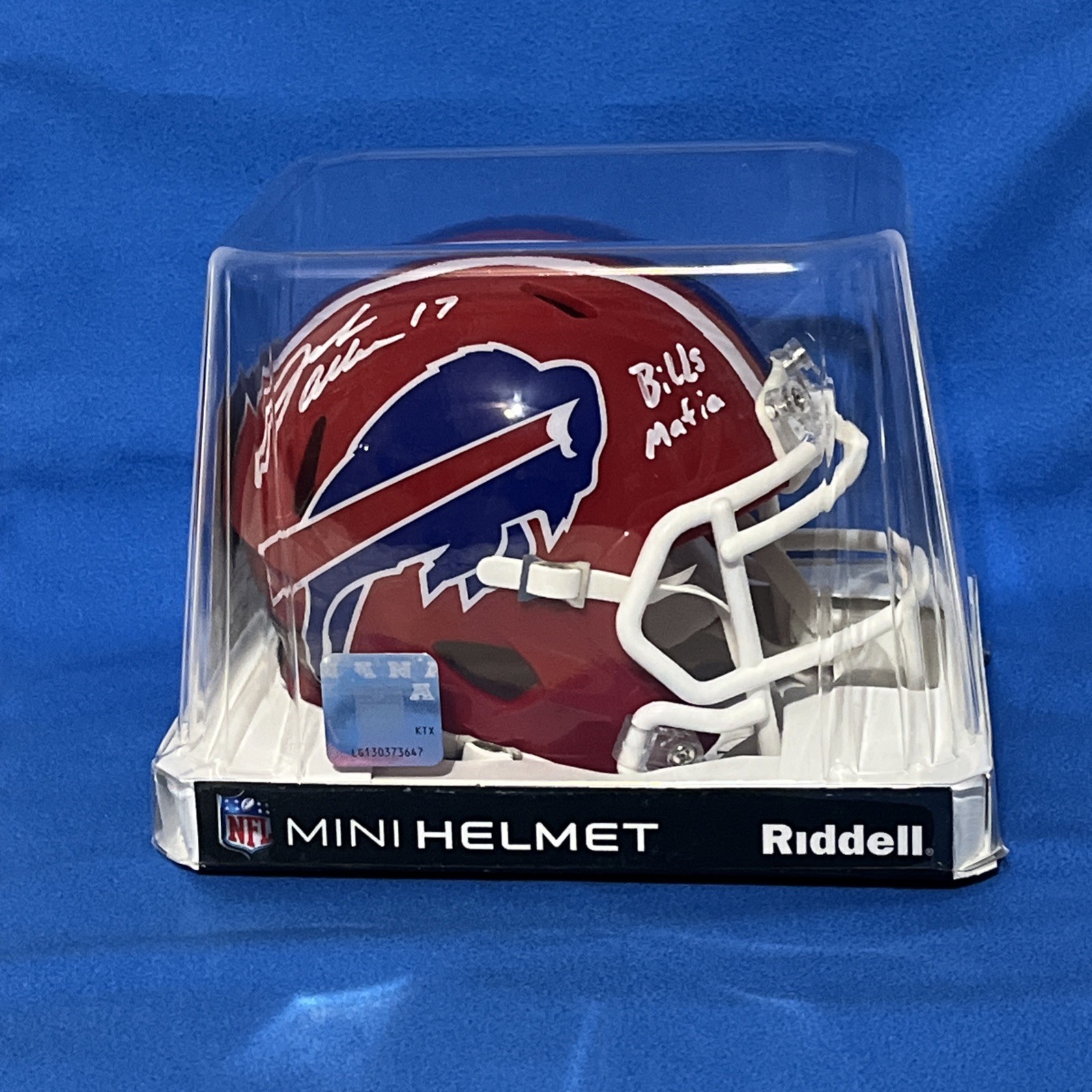 Josh Allen Buffalo Bills 90’s Throwback Mini Helmet signed,inscribed Beckett COA