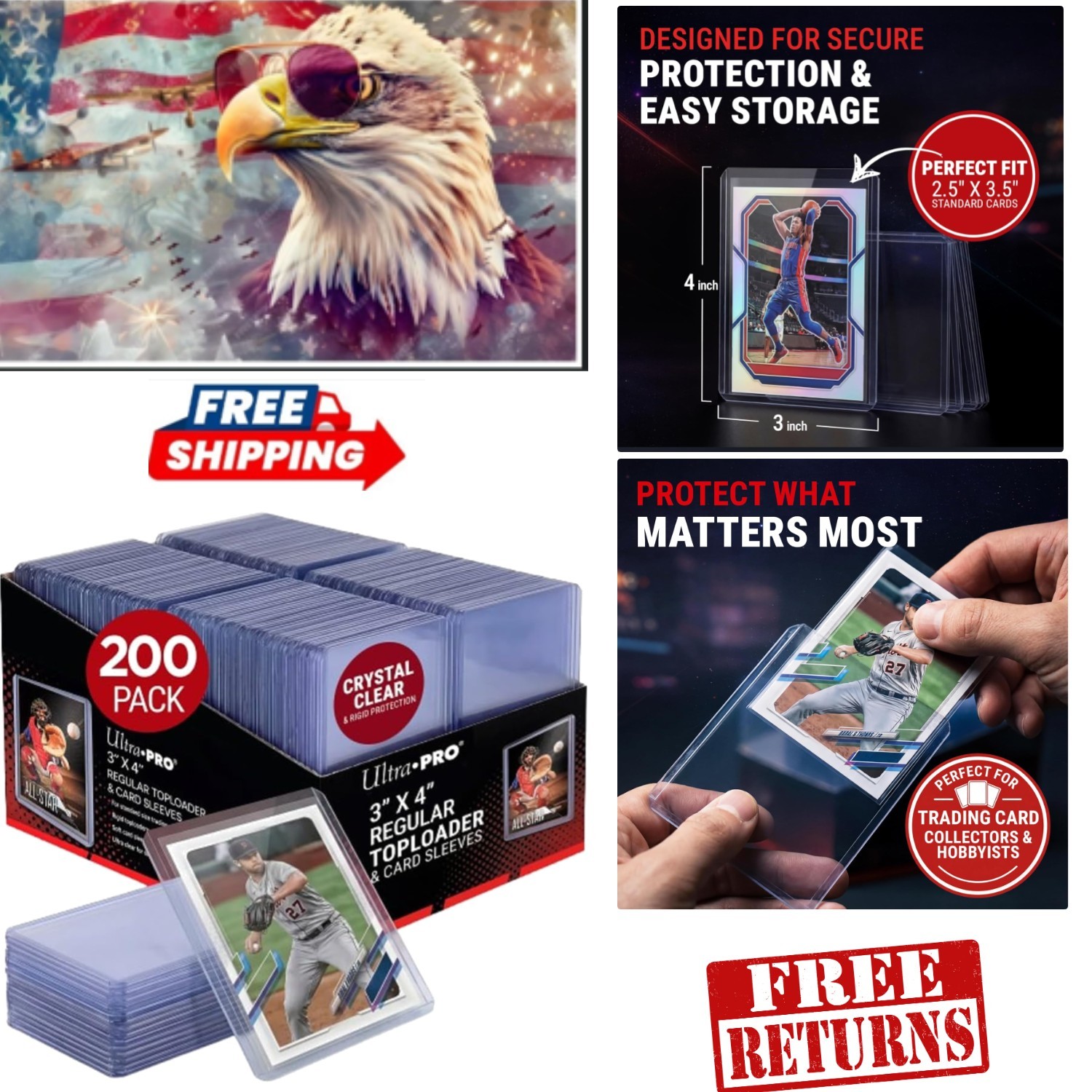 Double Layer Card Protection System – 200 3″ x 4″ Trading Card Sleeves