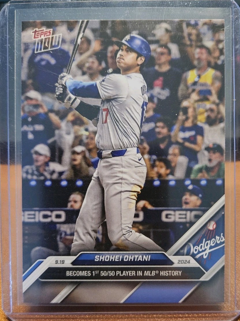 SHOHEI OHTANI 2024 TOPPS NOW #722 BECOMES 1ST 50/50 PLAYER IN MLB HISTORY