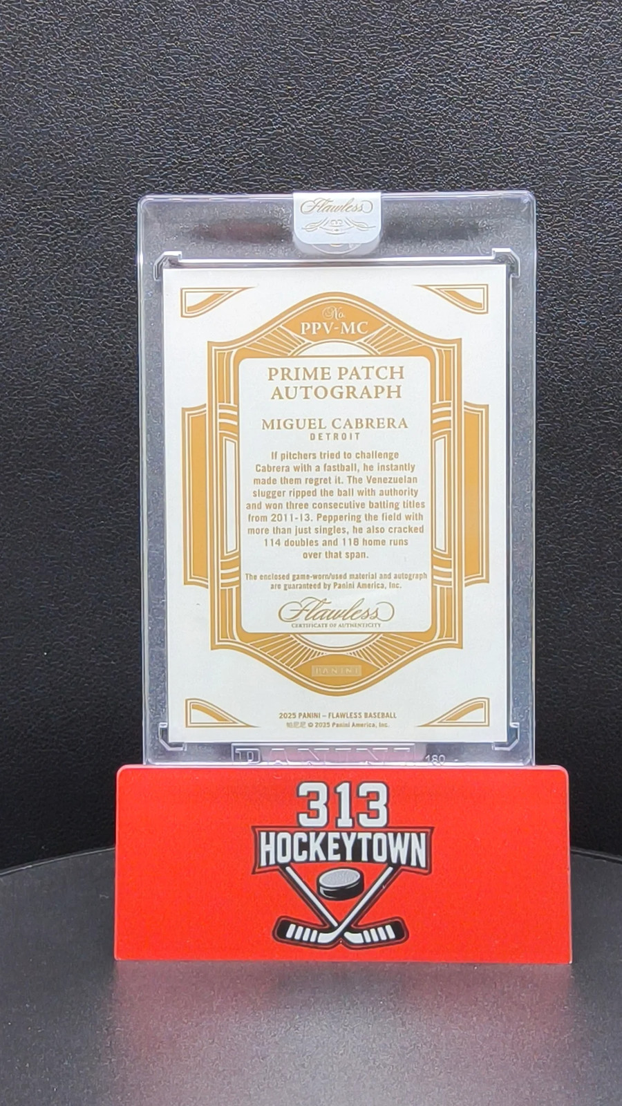 2025 Panini Flawless Miguel Cabrera #PPV-MC 09/15 Prime Patch Autograph