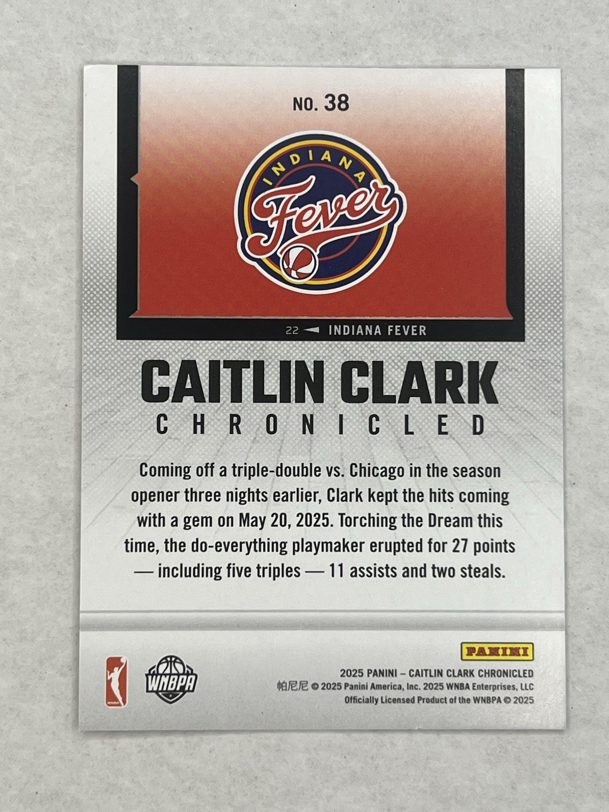 2025 Panini Caitlin Clark Chronicles Red Cracked Ice #38 WNBA Indiana Fever
