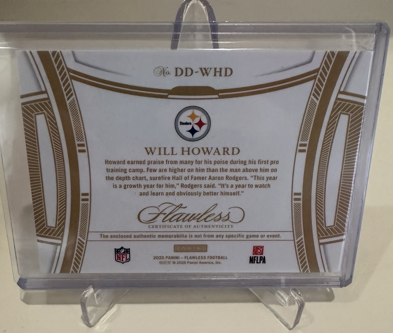 2025 Flawless Will Howard Debut Duals SAPPHIRE 1/5🚨Steelers Rookie🚨eBay 1/1