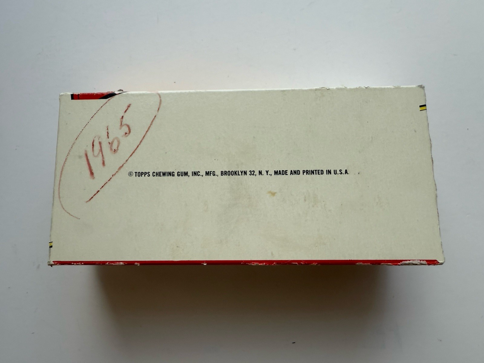 1965 Tops Baseball Original 5c Wax Pack Empty Box EX