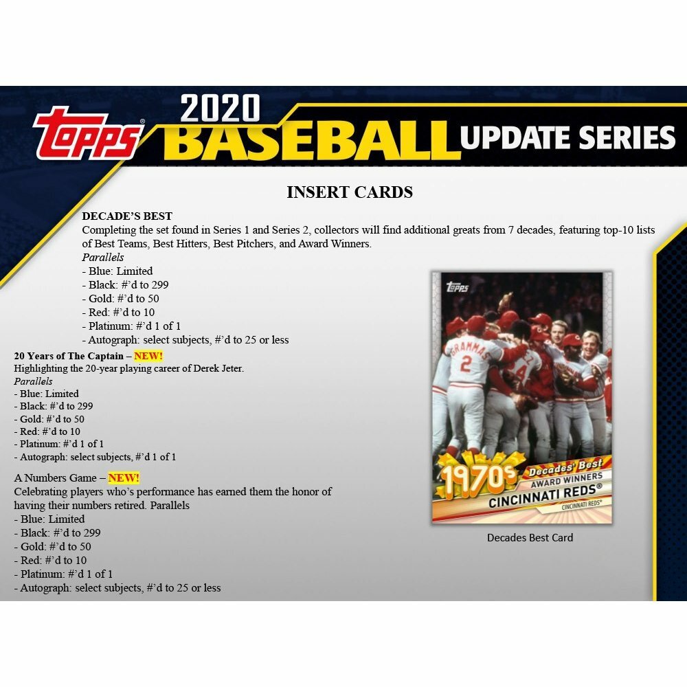 2020 Topps UPDATE Series Baseball Factory Sealed Retail Box 24 Packs 384 Cards