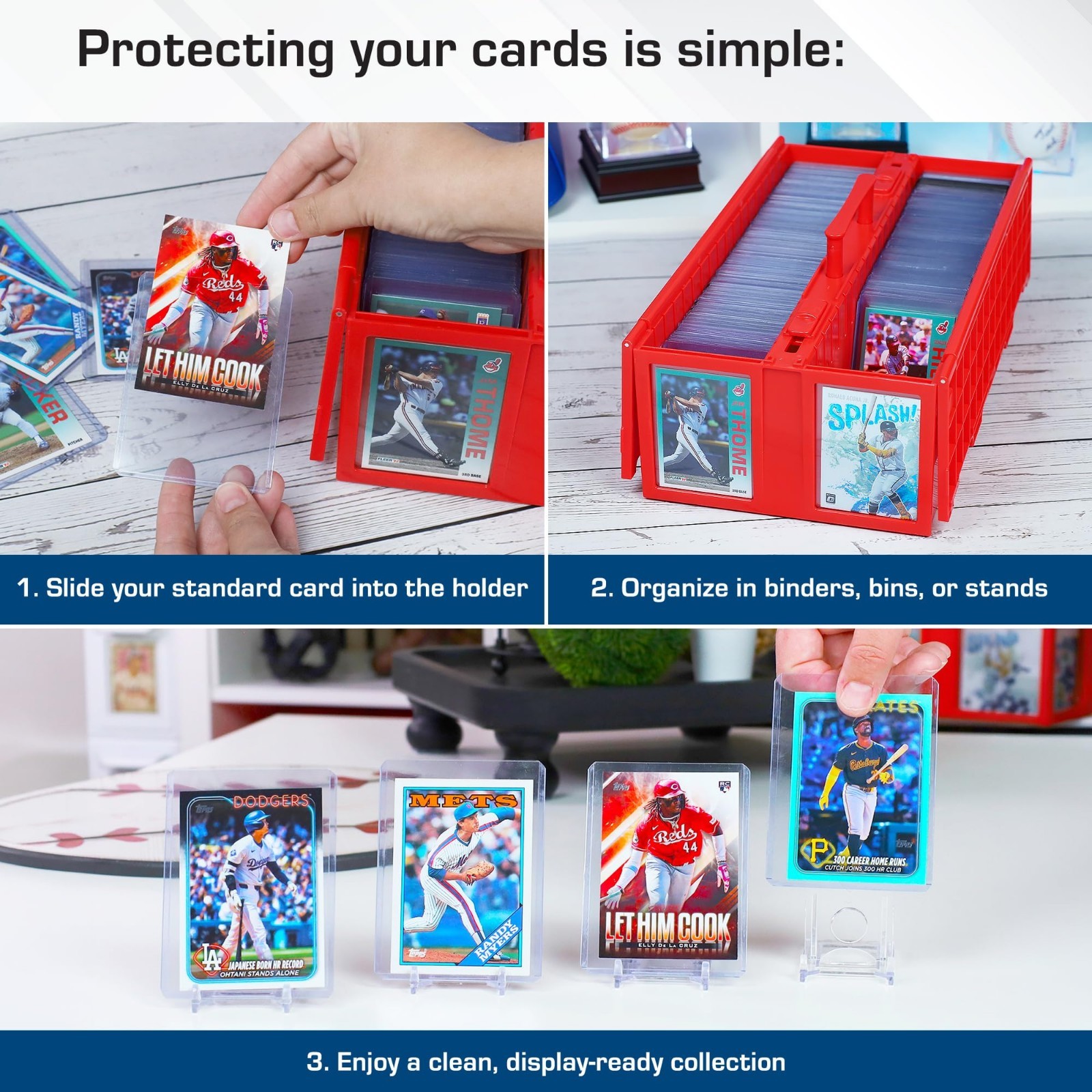100ct Topload Card Holders – Rigid PVC Trading Card Protectors for Sports & Gami