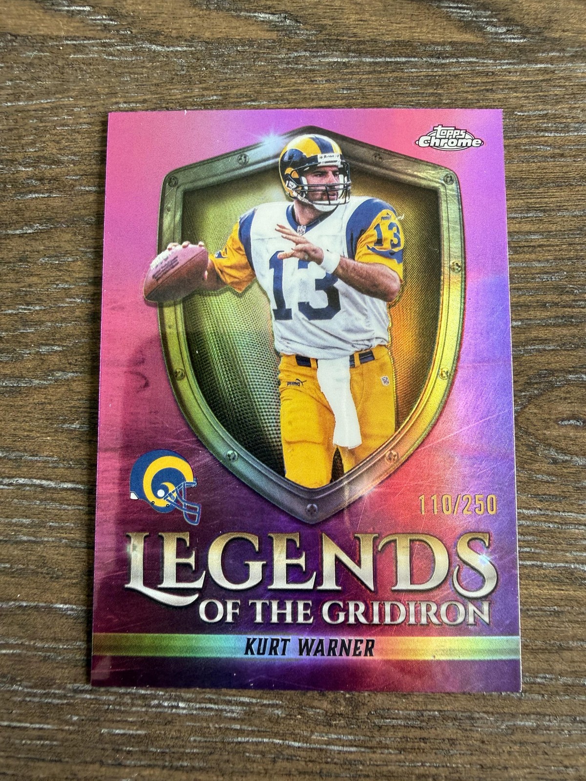 2025 Topps Chrome #LOG-1 Kurt Warner Legends Gridiron Pink Refractor #/250