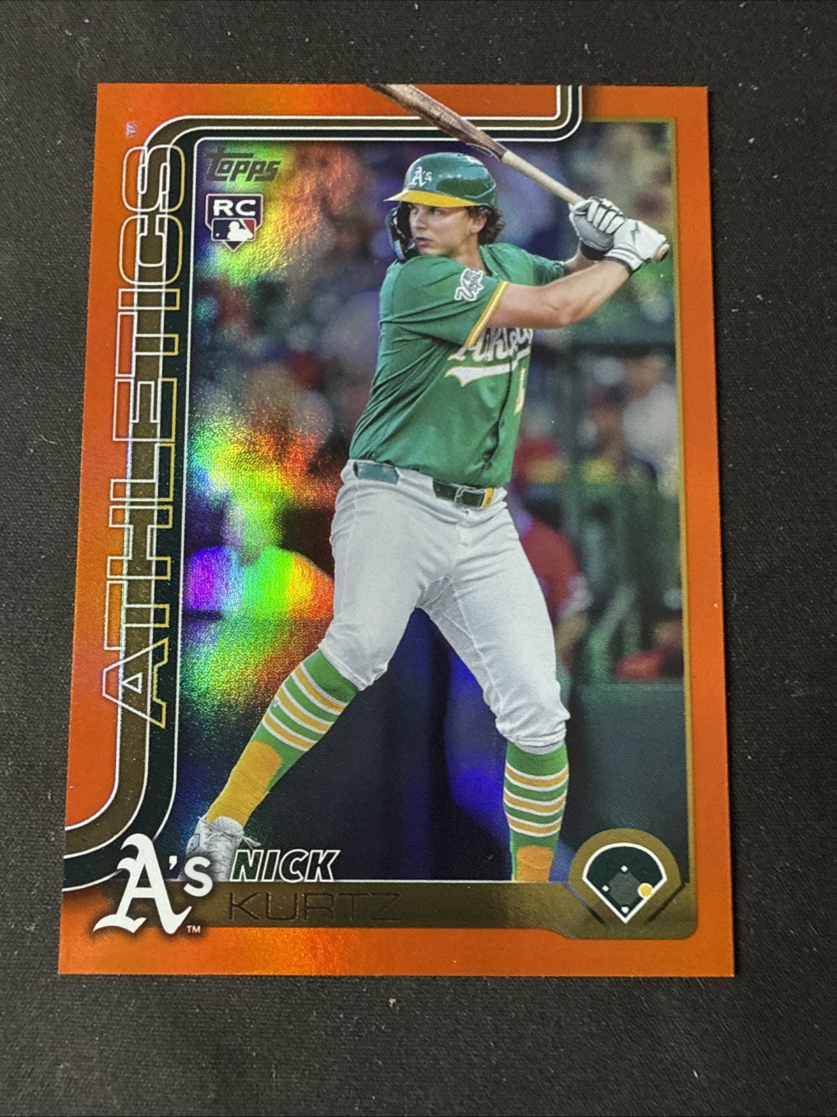 2025 Topps Update Orange Foil #US201 Nick Kurtz Oakland A’s RC Rookie 08/25