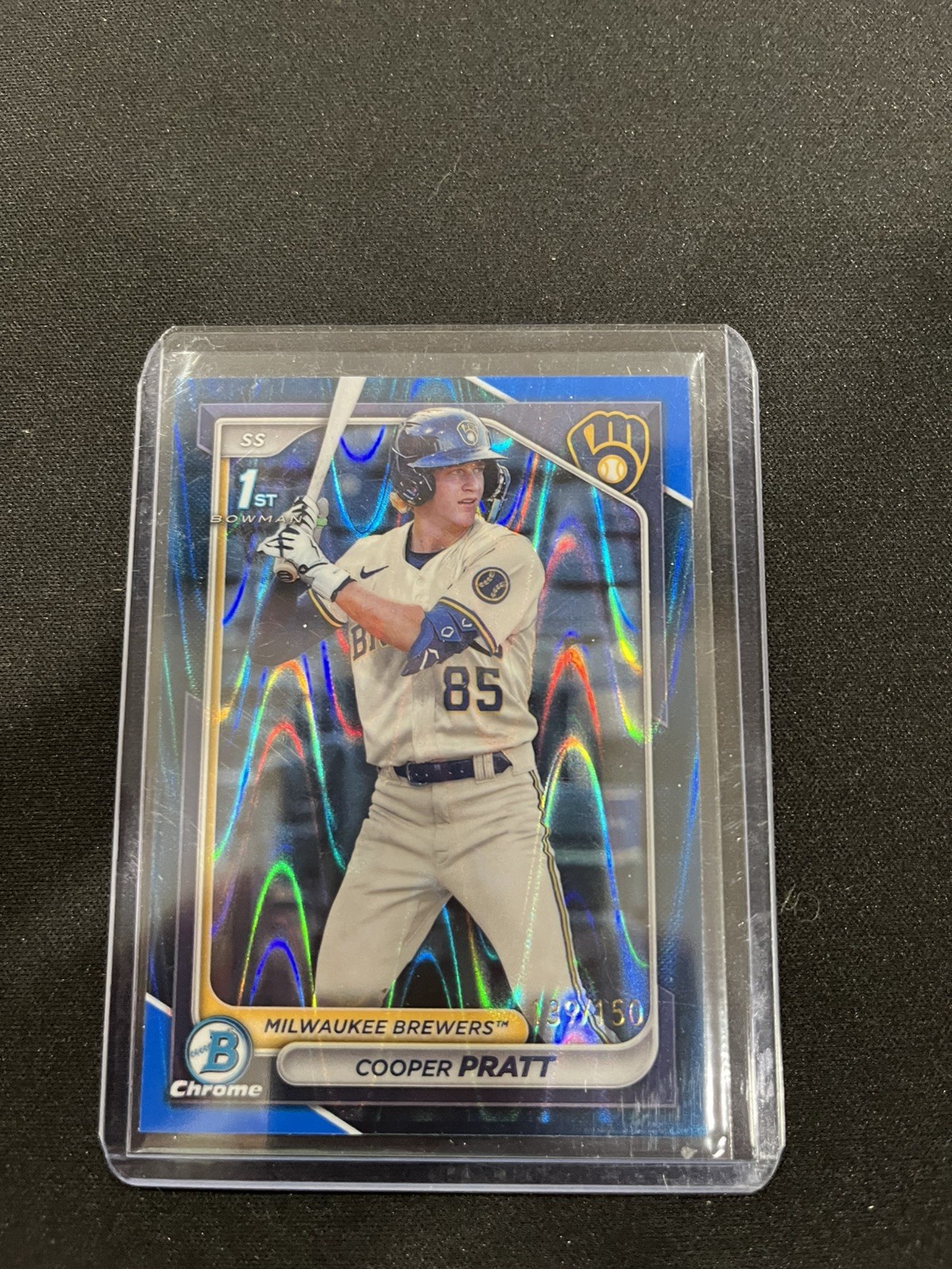 Cooper Pratt 2024 Bowman Chrome 1st Sapphire #BCP-137 – Brewers blue & yellow