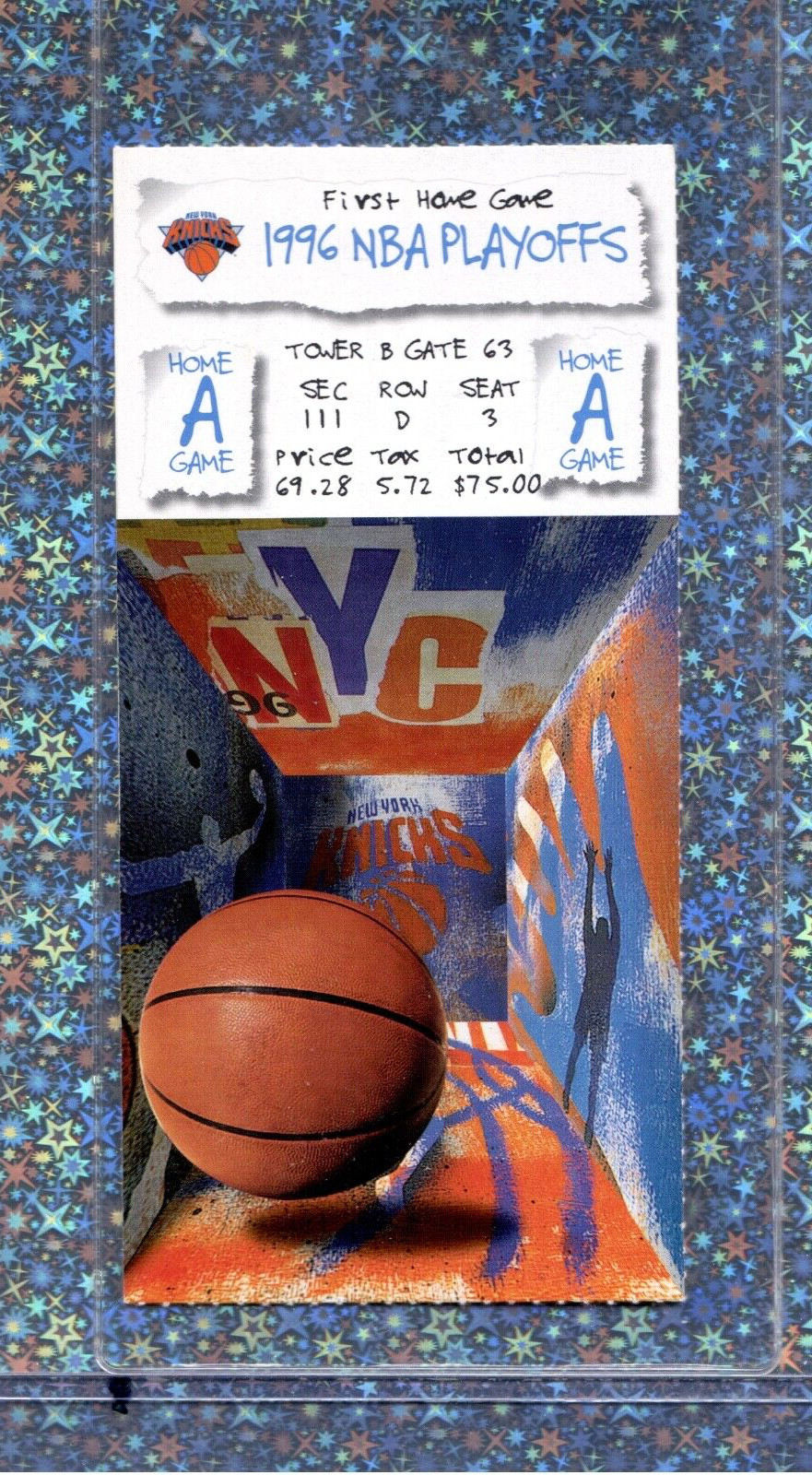 Patrick Ewing 16pt 10rb 5-1-1996 Ticket Stub Knicks Cavs Rd1 Gm1 Starks 22pt