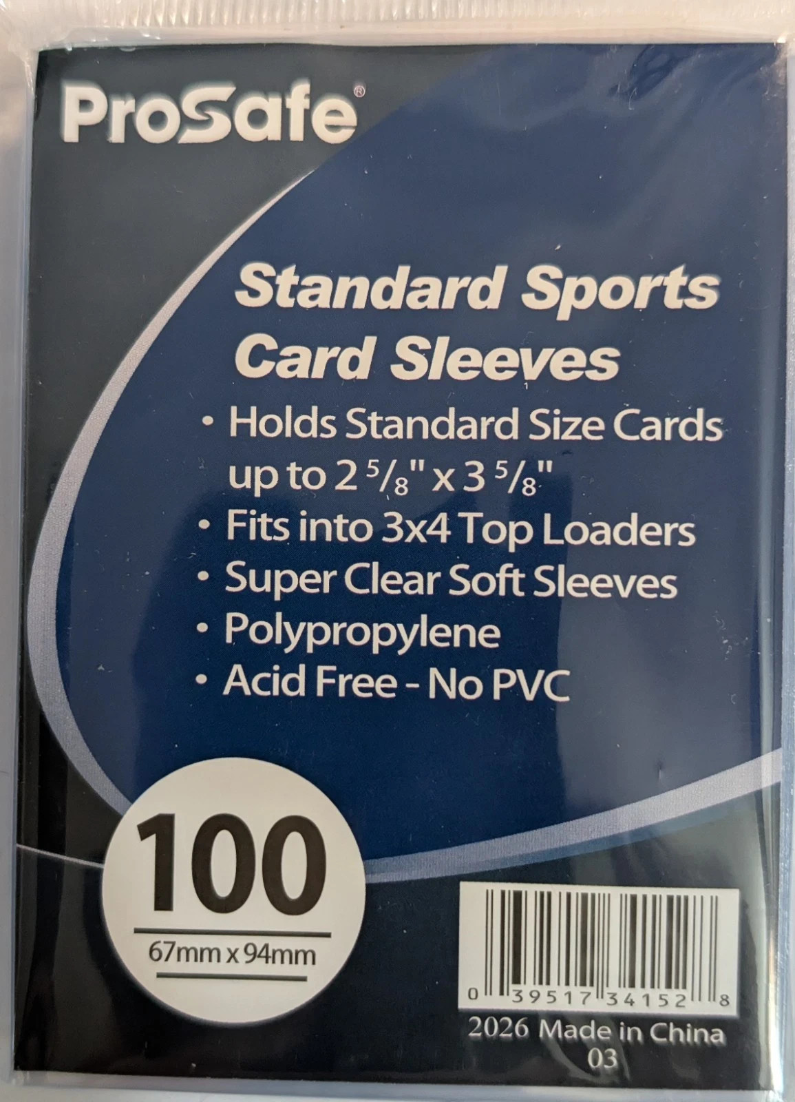 Pro Safe Penny Sleeves Pack of 100 Soft Clear Sports Card Sleeves Free Tracking