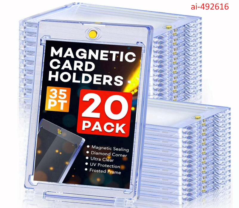 20ct Magnetic Card Holders, 35pt One Touch Card Holder, U-V Protection Hard Plas