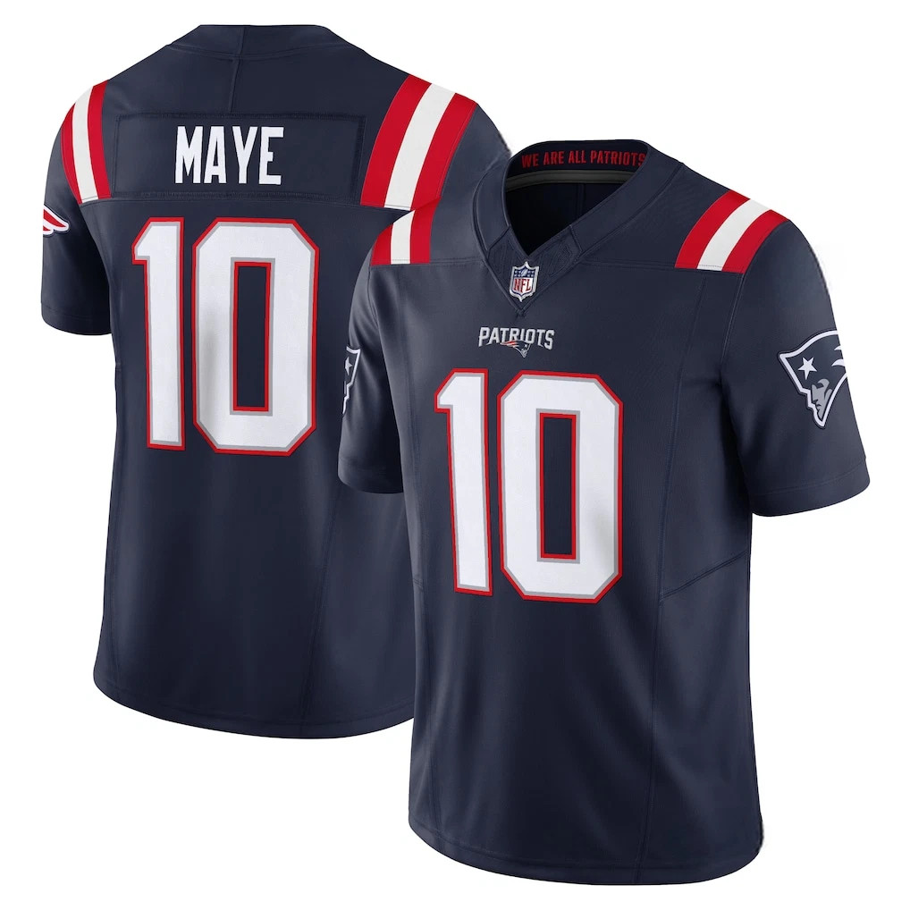 Men’s Patriots #10 Drake Maye Collection Limited Stitched Jersey S-3XL
