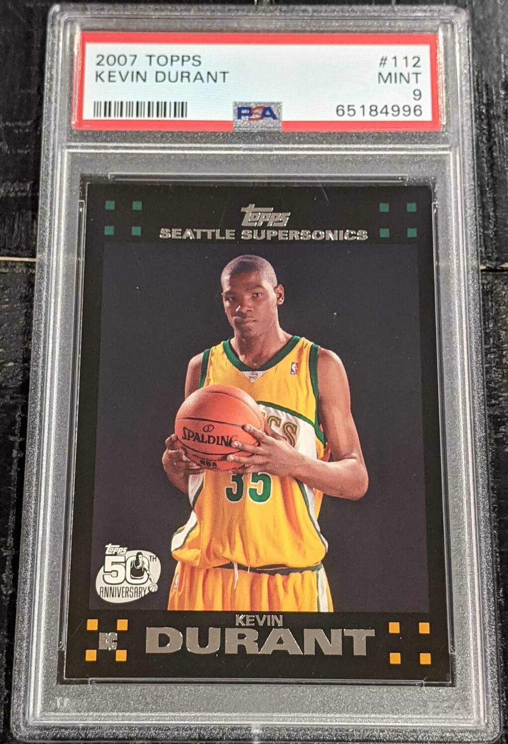 2007 Topps Kevin Durant ROOKIE PSA 9 MINT GORGEOUS #112 RC CLEAN BLACK BORDERS