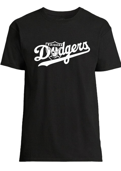 Las Vegas Raiders Los Angeles Dodgers Men’s Cotton T-Shirt Medium – 4XL