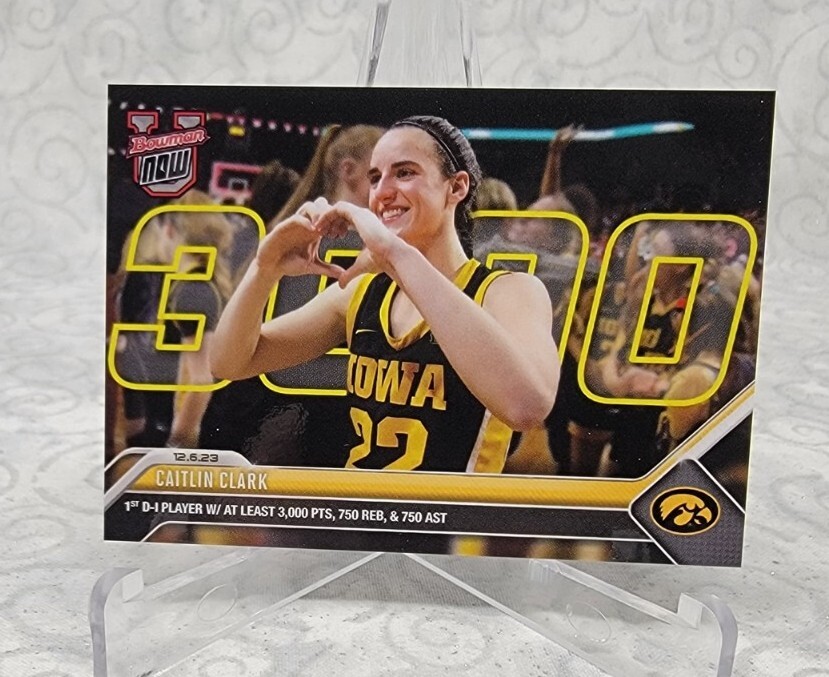 Caitlin Clark – 2023 Bowman U Now Basketball Card 15 3,000 Points IOWA
