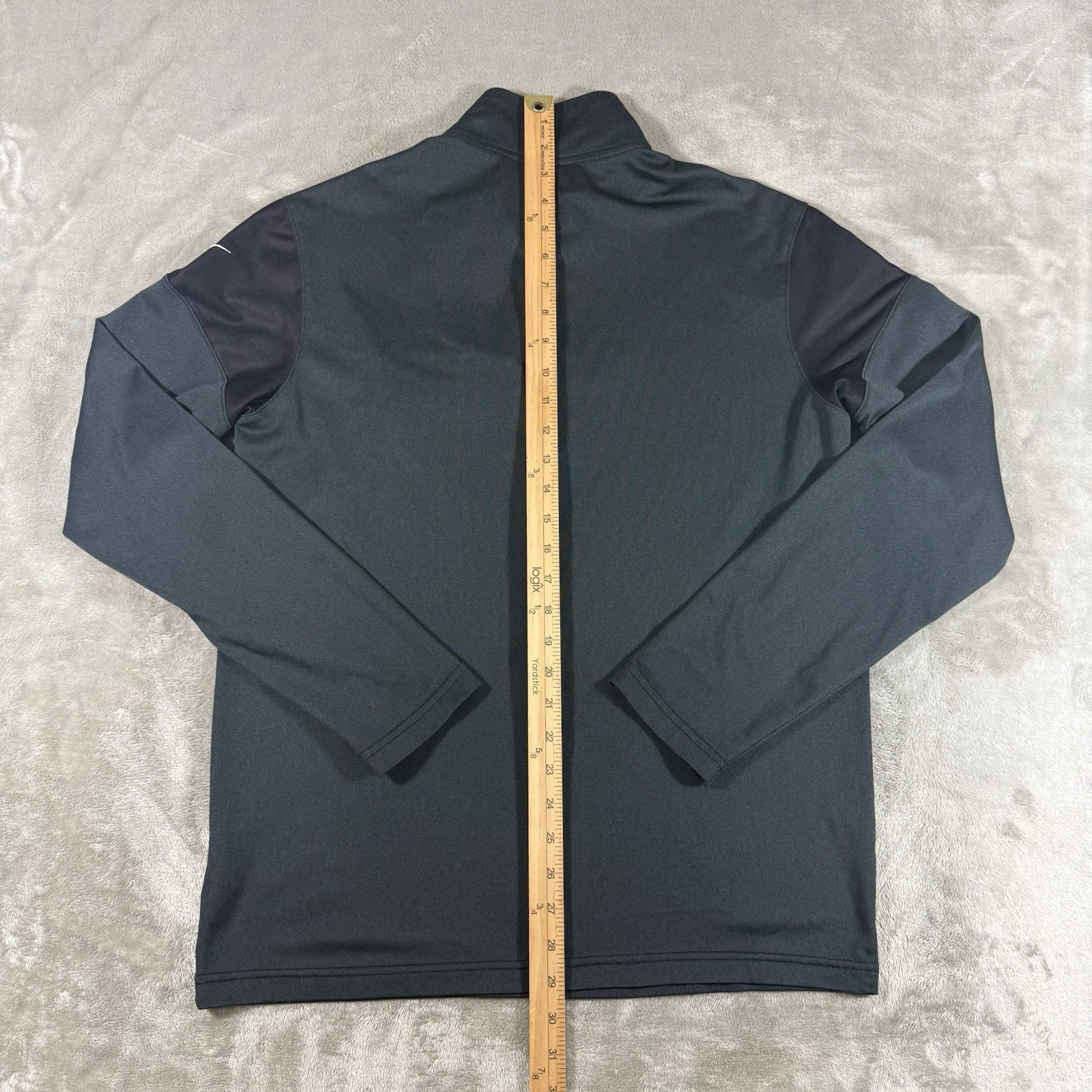 Washington Redskins Jacket Men M Gray Solid Nike 1/4 Zip Pullover Pocket Dri Fit