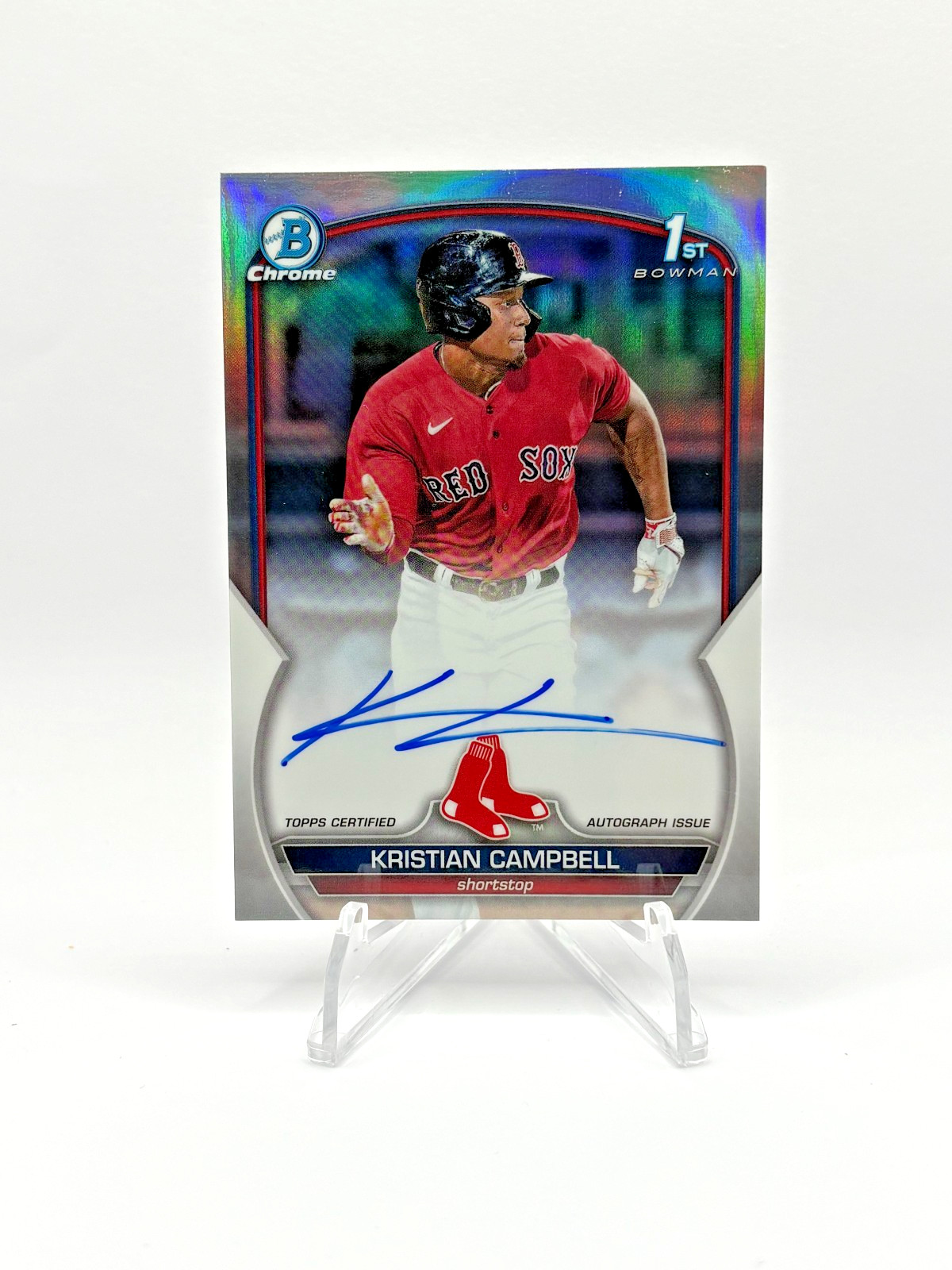 Kristian Campbell 2023 1st Bowman Chrome /499 REFRACTOR AUTO Rookie Card (RC) #2