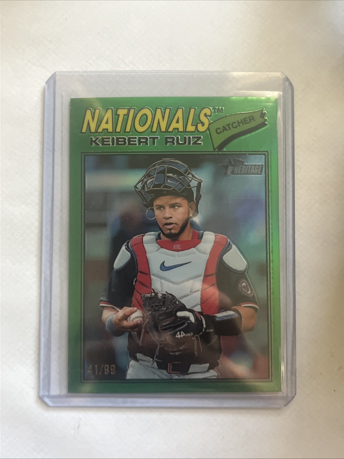 2026 Topps Heritage #201 Keibert Ruiz Chrome Green Refractors #/99
