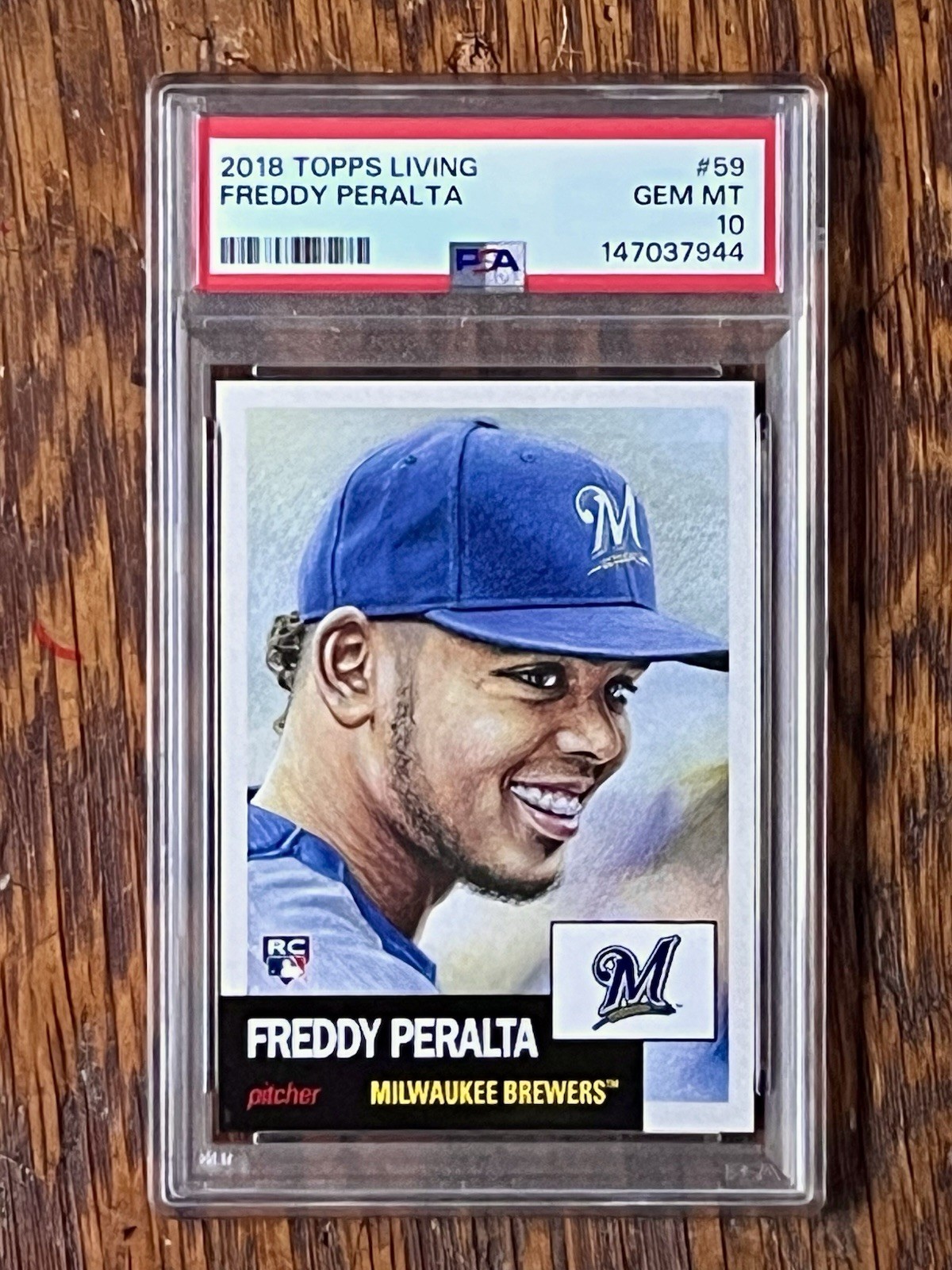 2018 Topps Living Freddy Peralta Rookie Card RC #59 PSA 10 GEM MINT Brewers