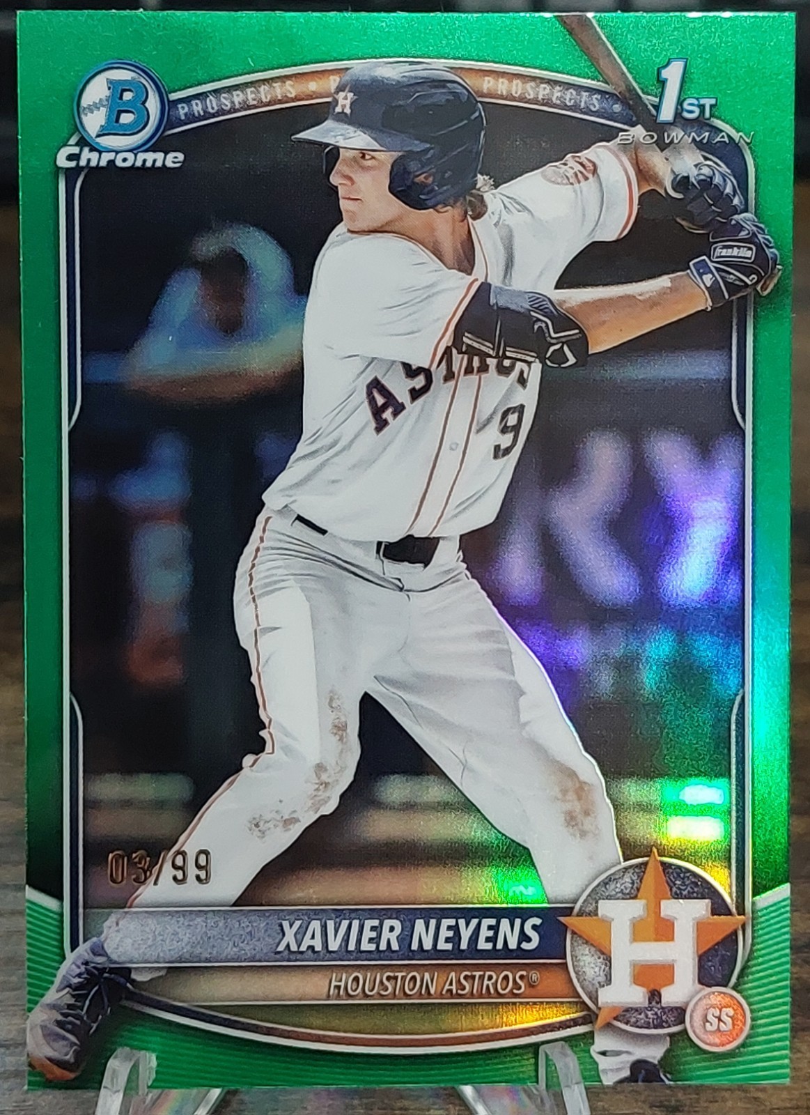 Xavier Neyens 2025 Bowman Chrome 1st Bowman True Green /99 Astros #BDC-2