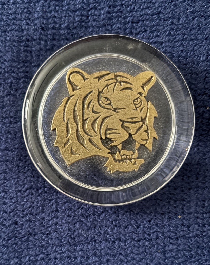 LSU TIGERS GLASS PAPERWEIGHT