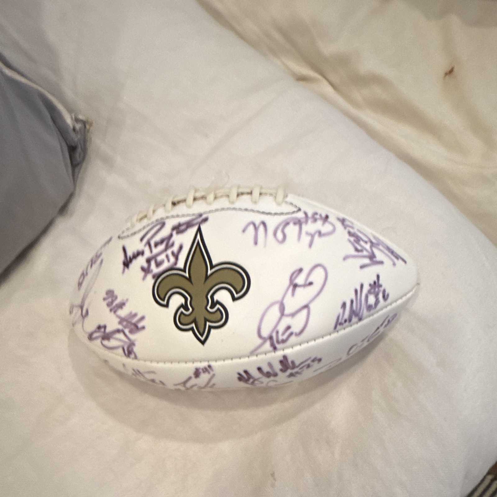 Wilson New Orleans Saints Multi-Signed White Football Ball, Multiple Players