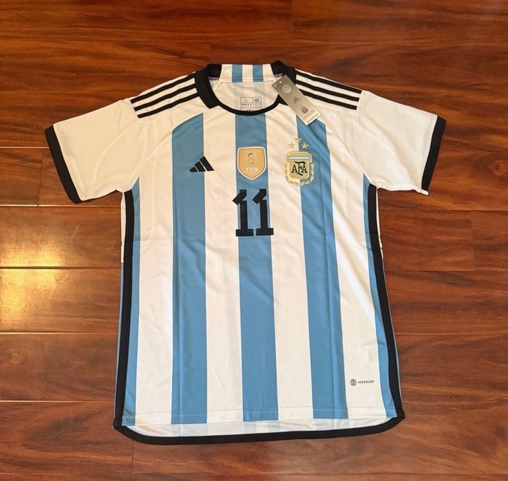 Adidas Argentina World Cup Men’s Jersey, Large – Blue/White Di Maria