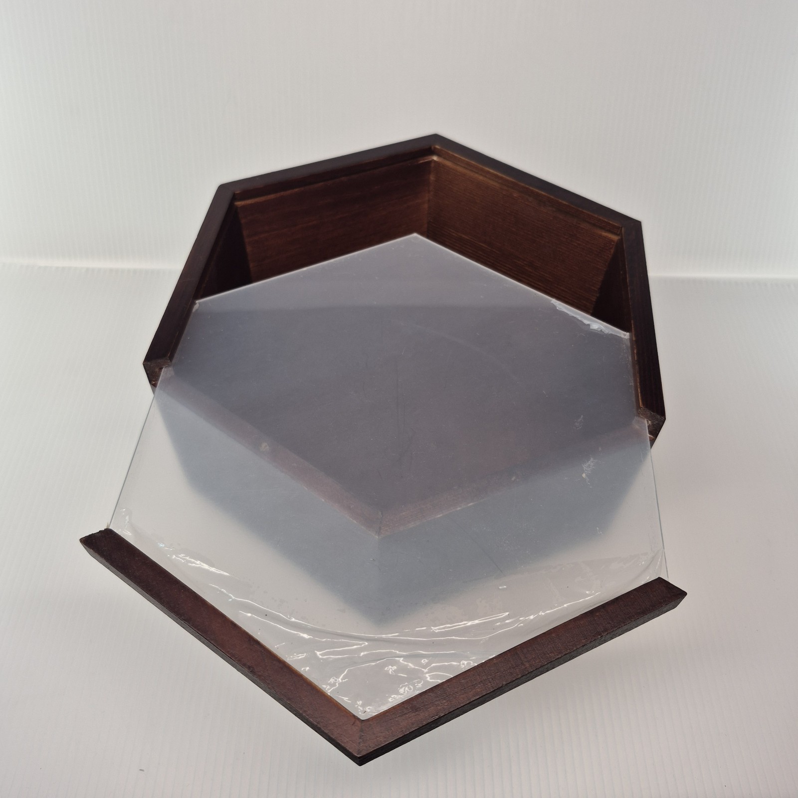 HexCase Wooden Acrylic Hexagon Display Case TCG Trading Card Shadow Box Display