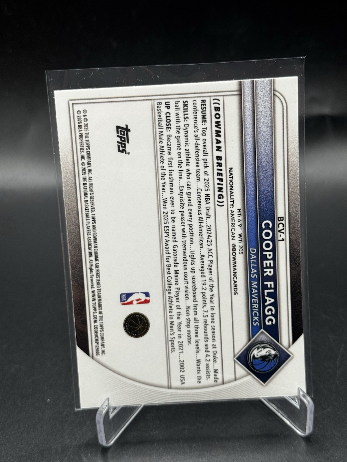 2025-26 Bowman – Chrome Cooper Flagg #BCV-1 Navy Mojo Refractor /175 (RC)