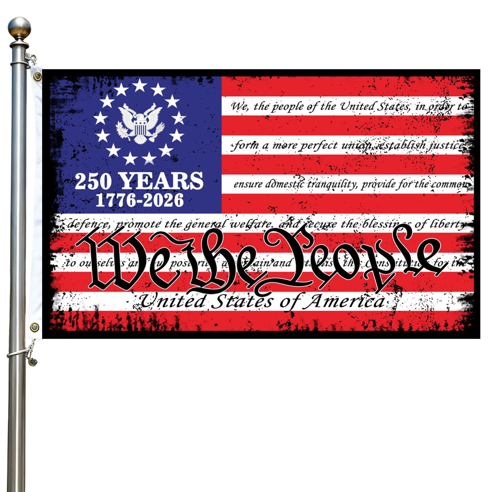 3x5FT Flag USA 250 Anniversary Commemorative FLAG-We the People Multicolor