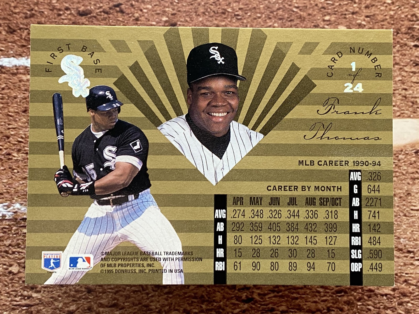 Frank Thomas 1995 Leaf Limited Gold #1 Chicago White Sox