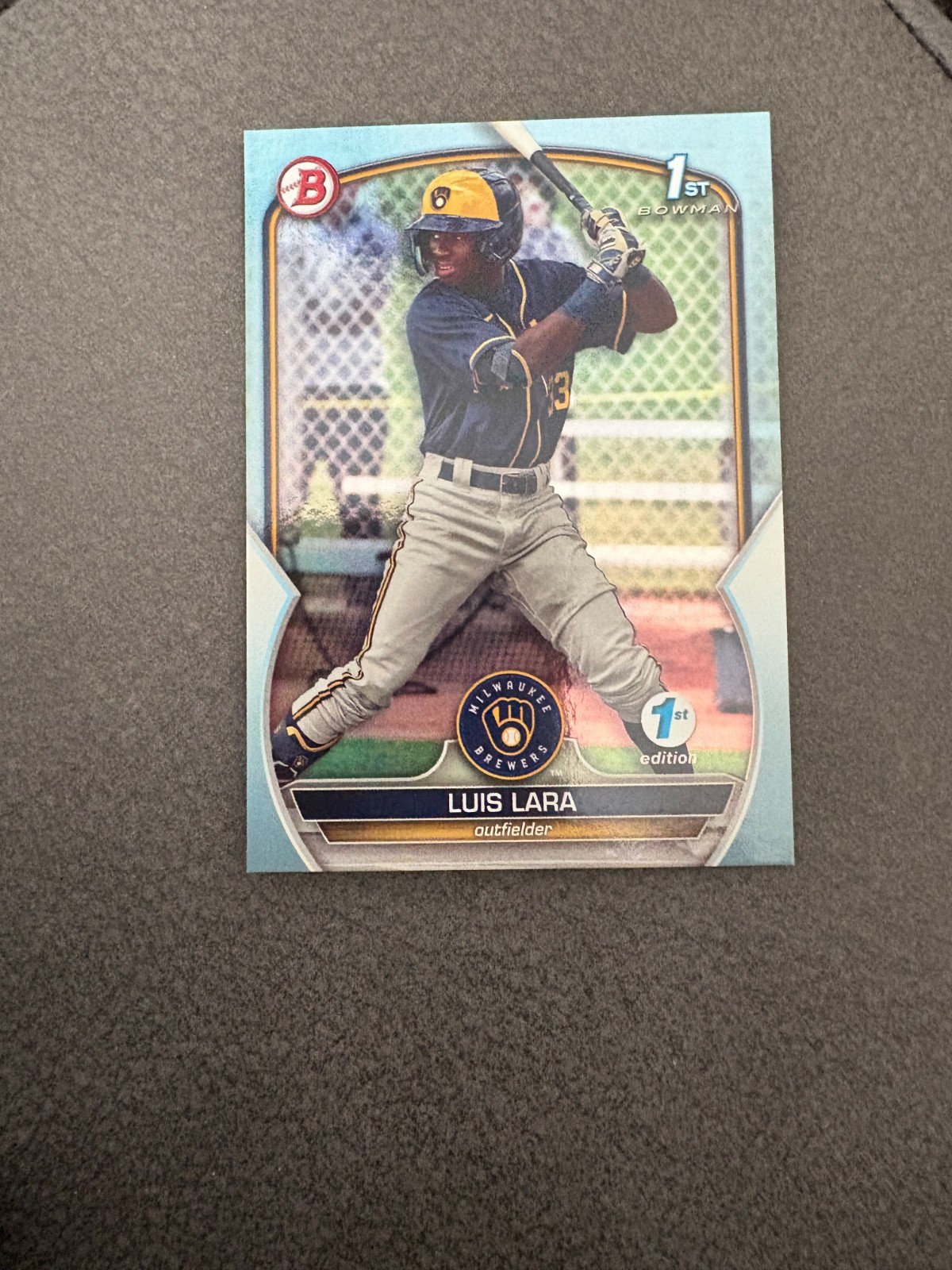 2023 Bowman 1st Edition Luis Lara Blue Border Foil 1st Prospect /150