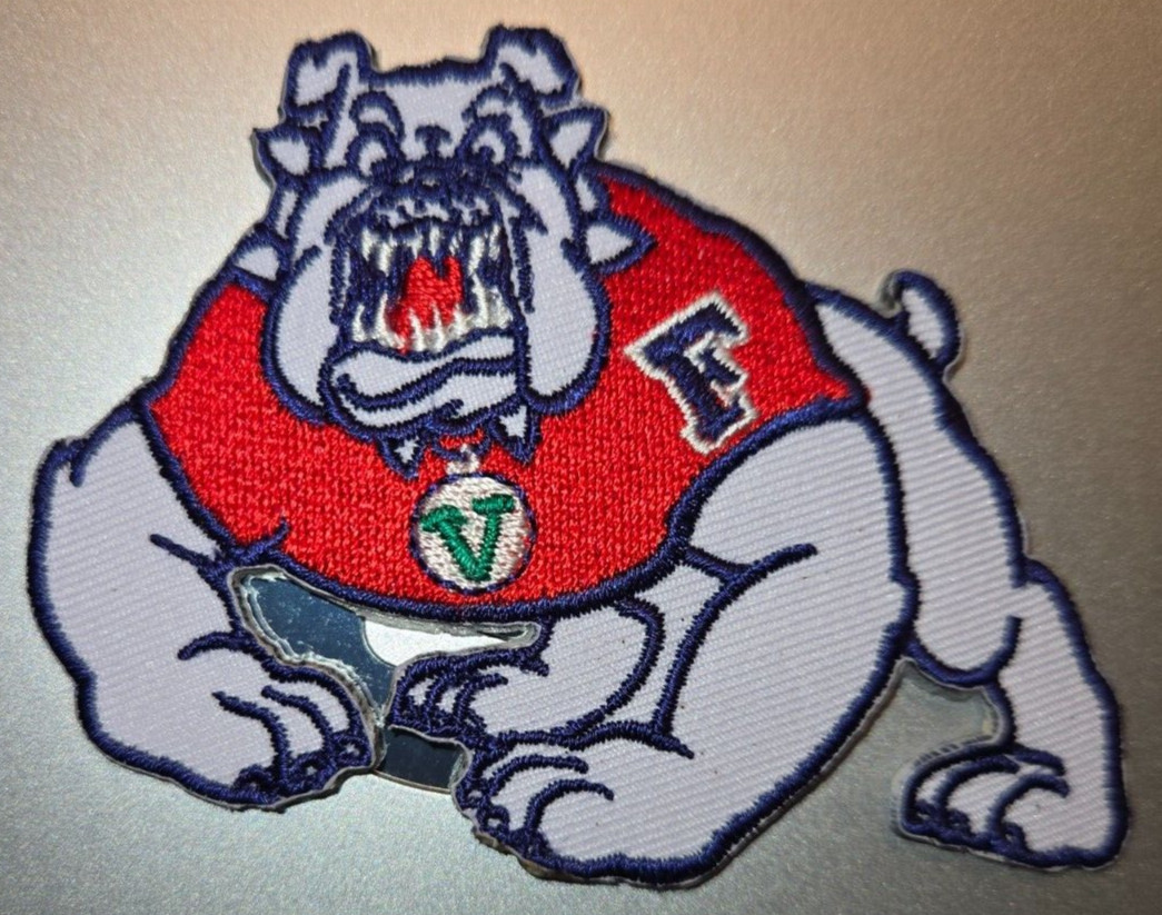 FRESNO STATE BULLDOGS IRON ON PATCH 3.25″X2.5″ FAST FREE SHIPPING W/ TRACKING
