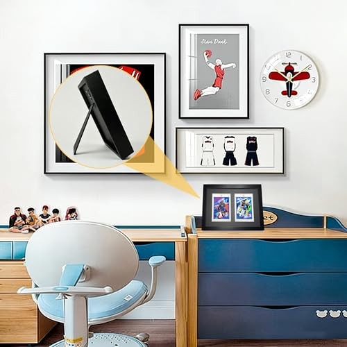 Baseball Card Display Case Wall Mount or Tabletop, Trading Card Display 2 Grid