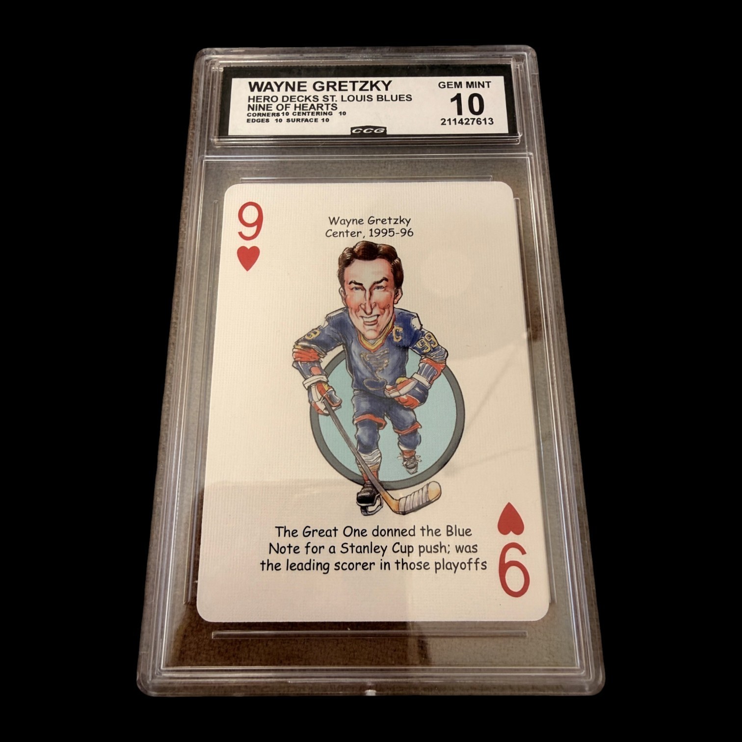 Hero Decks Wayne Gretzky Nine Of Hearts Card GEM MINT 10