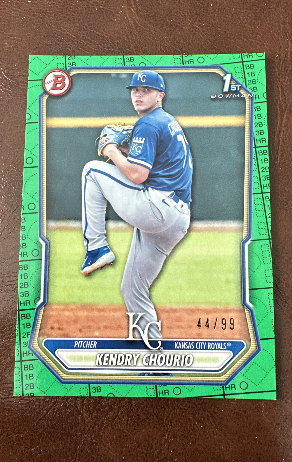 Kendry Chourio 2026 Topps Bowman Paper (Green pattern) #/99 BP-7 ROYALS