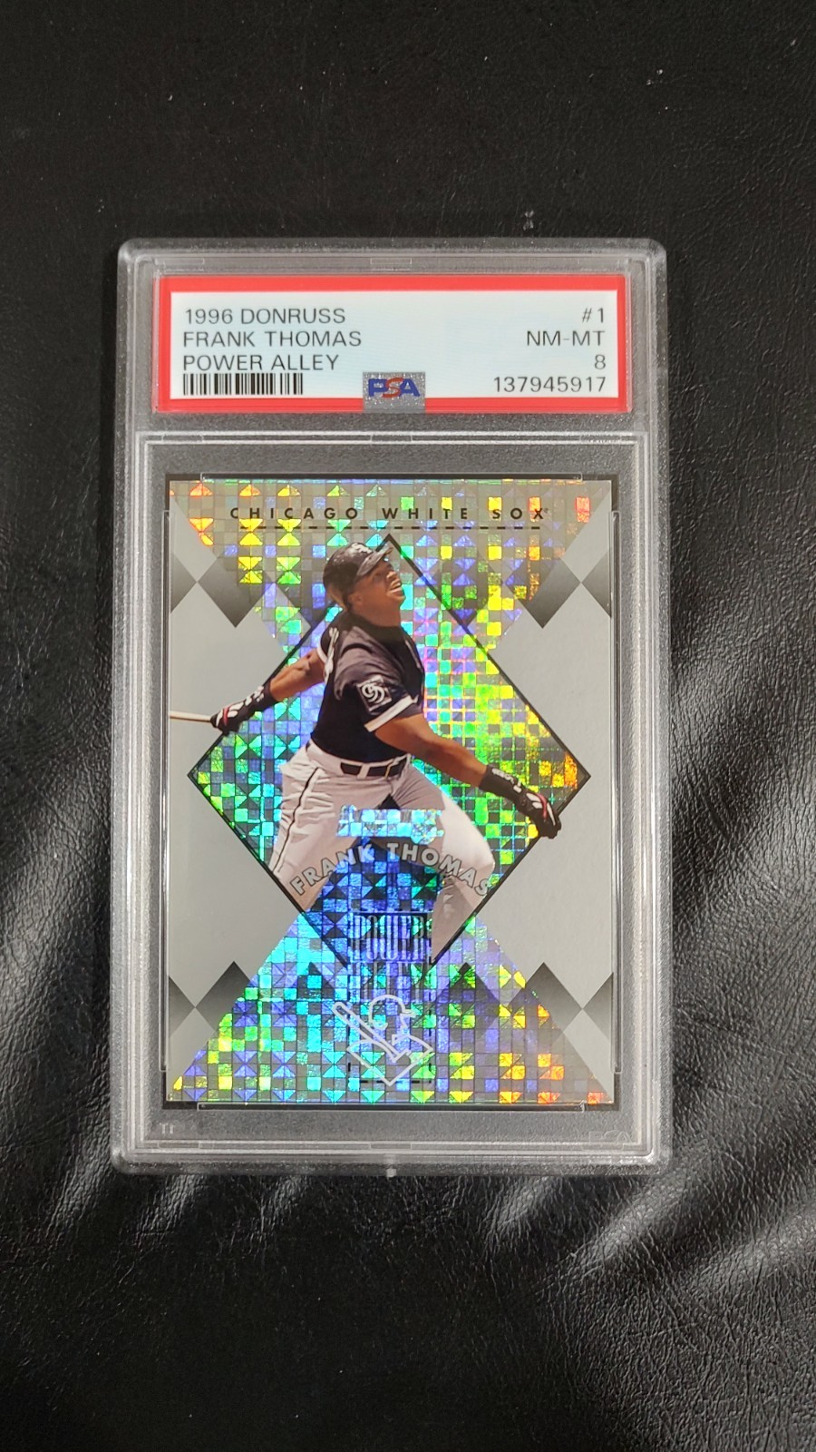 1996 Donruss Power Alley /5000 #1 Frank Thomas PSA 8