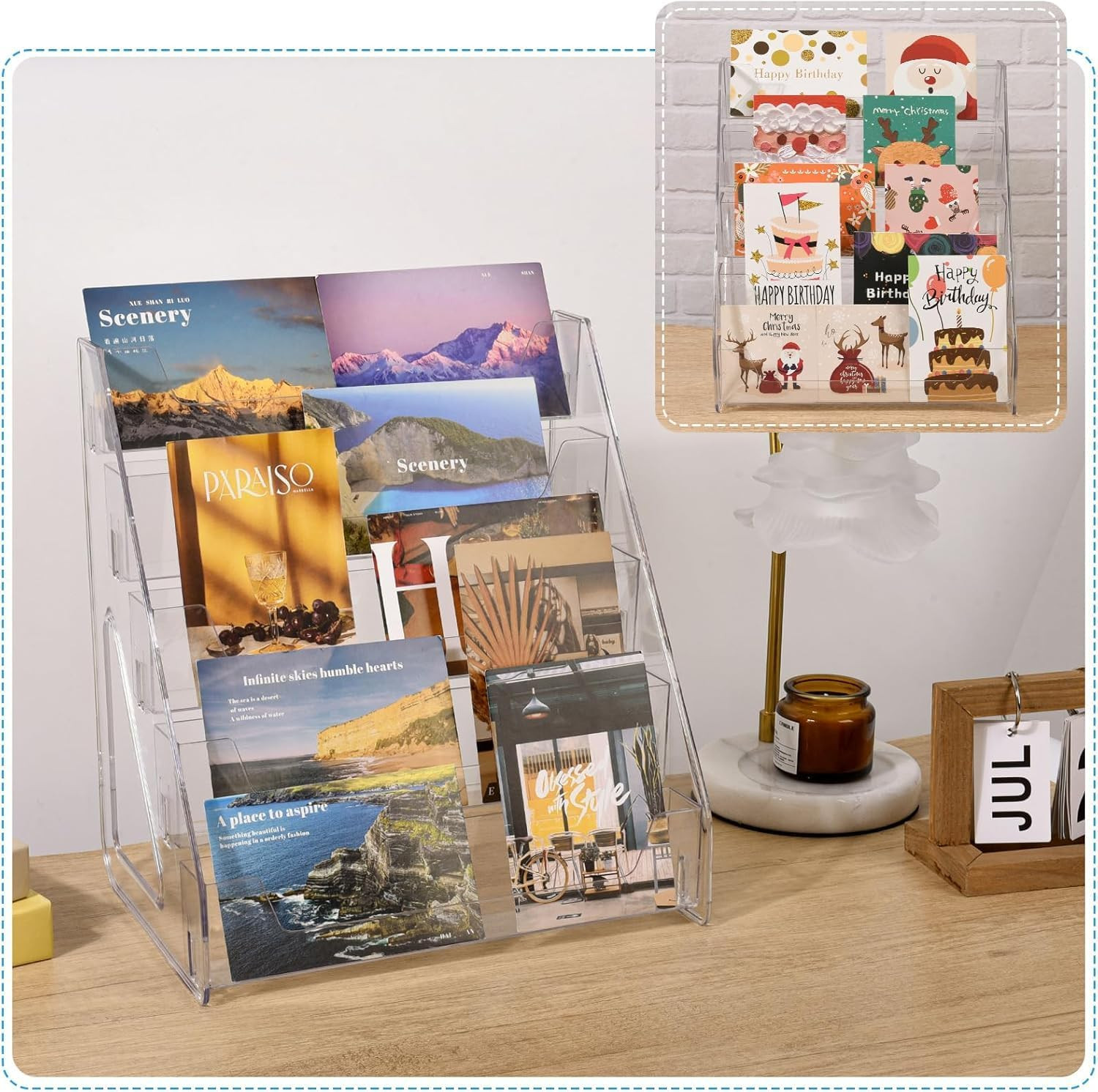 Trading Card Display Stand, Vertical Holder for Card Display Stand Tabletop f…