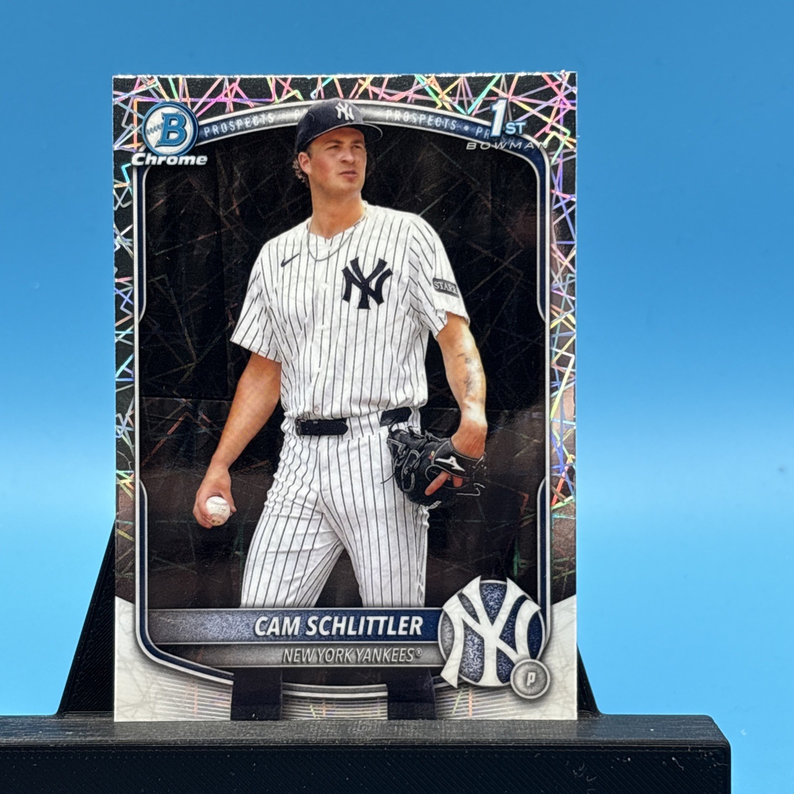 2025 Bowman Chrome – Cam Schlittler #BCP-166 1st Bowman Laser Refractor (RC)