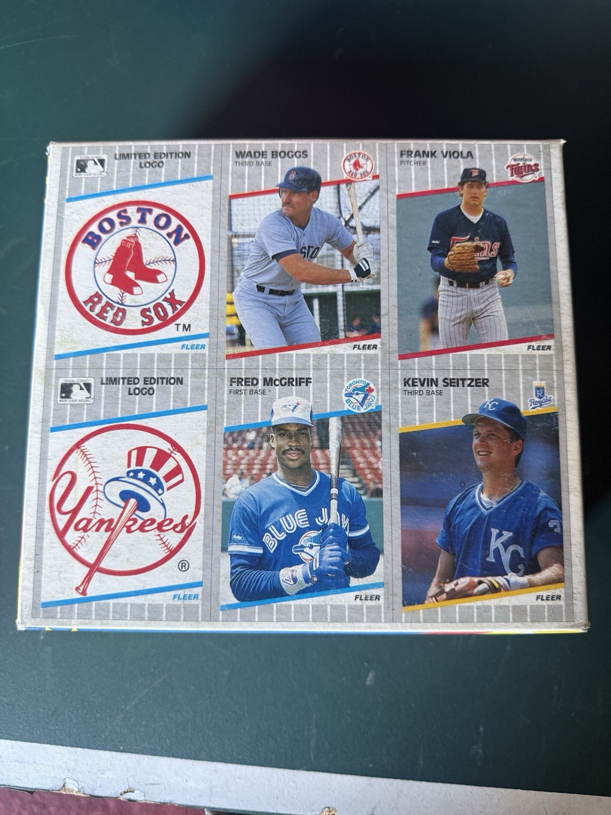 1989 Vintage Fleer Baseball Logo Stickers & Trading Cards Cello Box (24 pack)