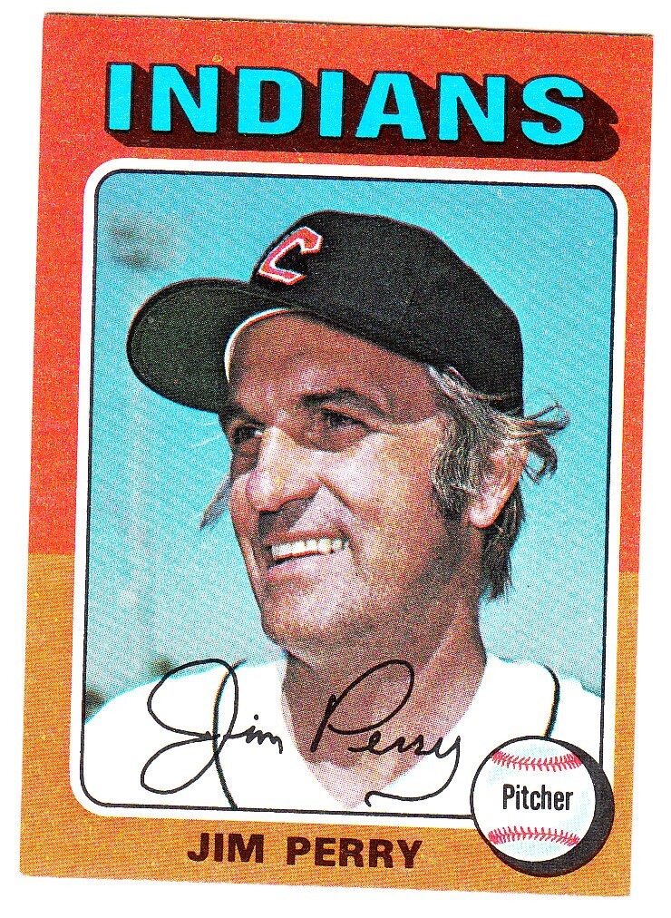 1975 TOPPS MINIS #263 JIM PERRY Cleveland Indians Baseball Card