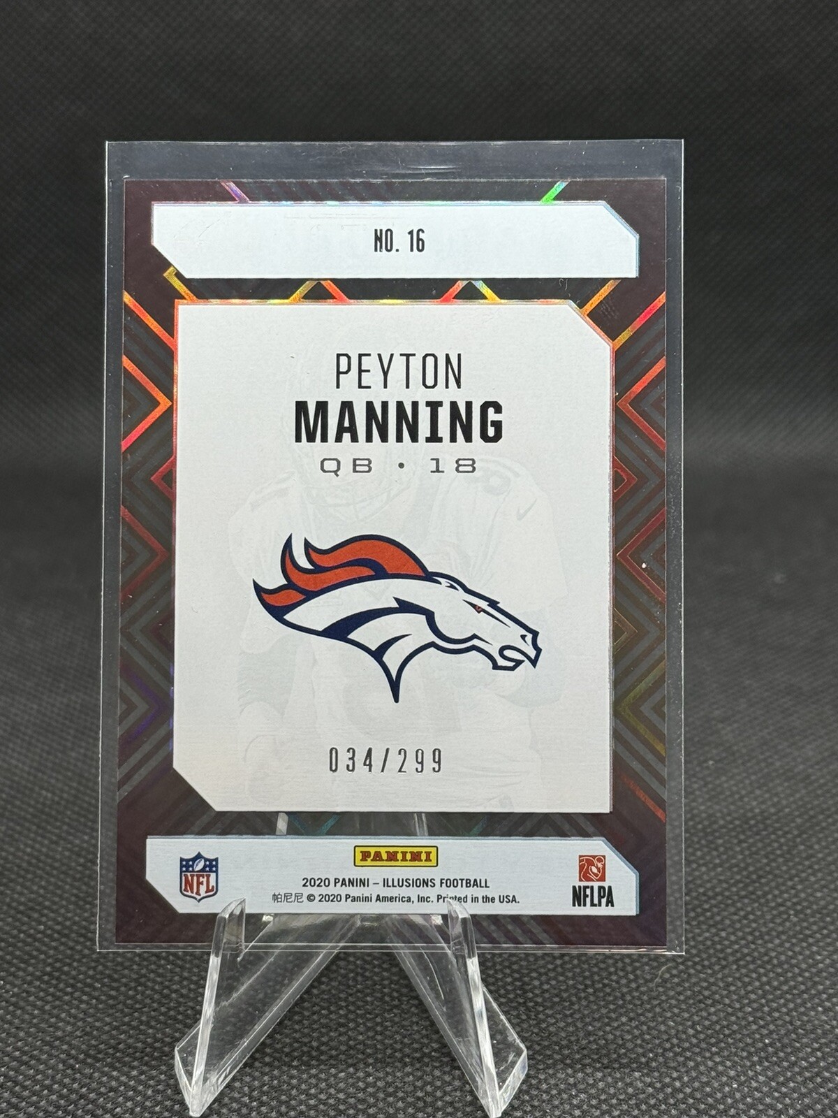 2020 Panini Illusions – Clear Shots Light Blue #16 Peyton Manning /299