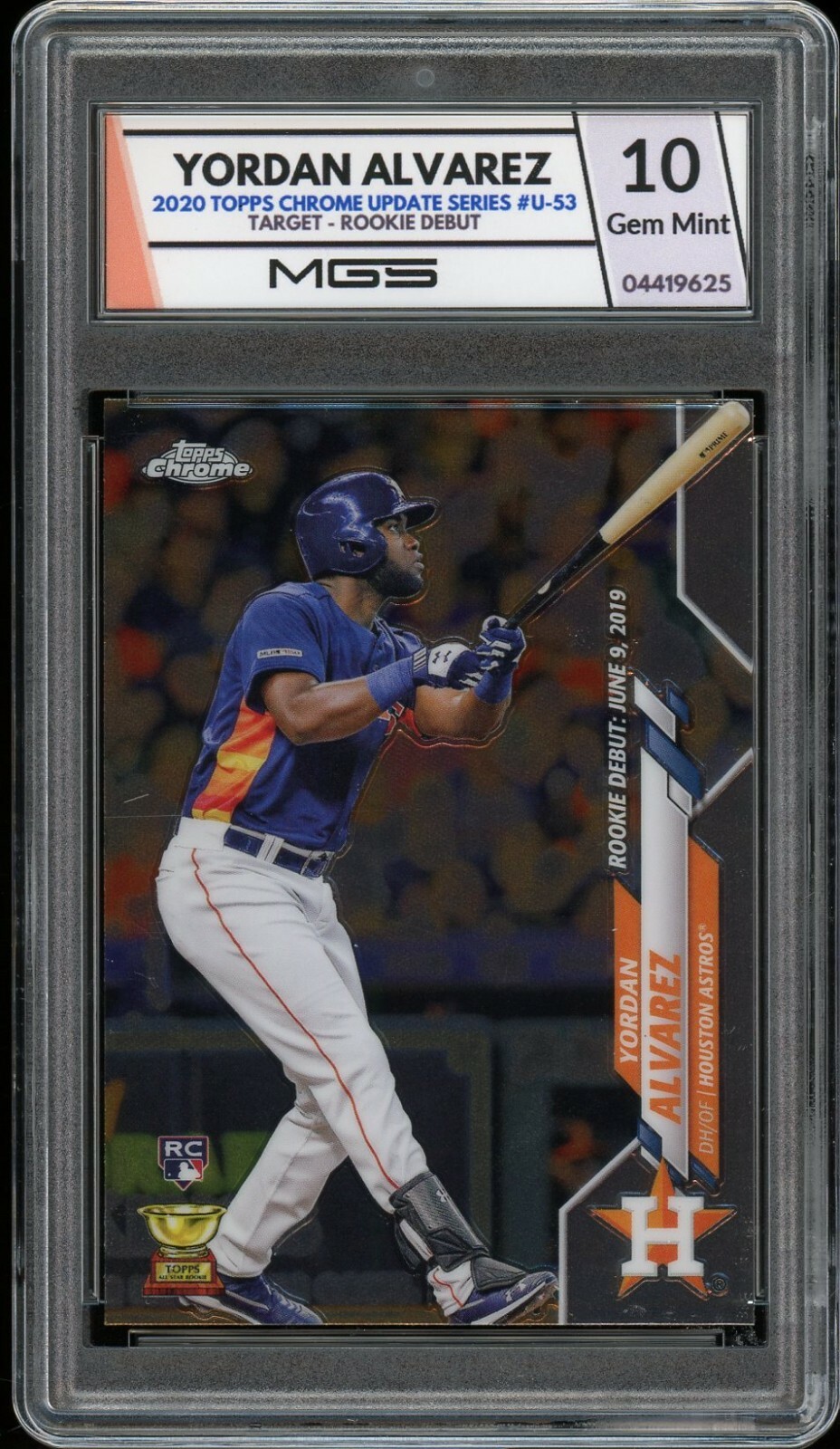 2020 Topps Chrome Update Yordan Alvarez Rookie Card RC Graded 10 MGS Gem MINT