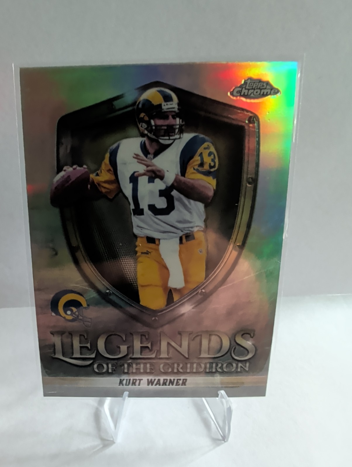 2025 Topps Chrome Kurt Warner Legends of the Game Refractor #LOG-1 LA Rams