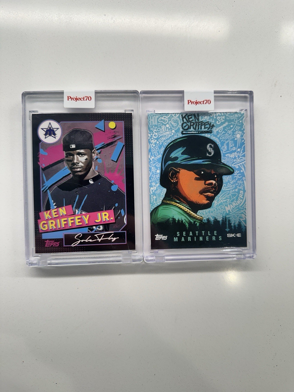 2021 Topps Project 70 2x Lot Ken Griffey Jr Skee Solefly #517 #931 Pop Art